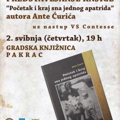 Predstavljanje knjige Ante Ćurića “Početak i kraj sna jednog apatrida” – 24. godišnjica VRO Bljesak i Dan branitelja grada Pakraca
