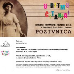 “Dora Pejačević kao čitateljica:praksa čitanja kao oblik samoobrazovanja” – predavanje, dr.sc. Dinko Župan