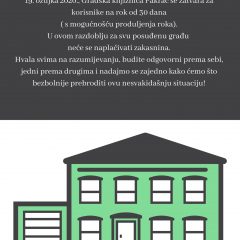 Obavijest o prestanku rada GKP za korisnike