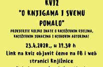 Dječji nagradni kviz – “O knjigama i svemu pomalo”