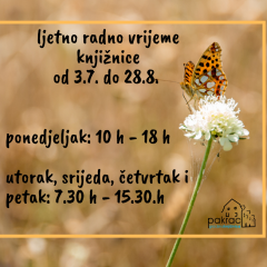 Ljetno radno vrijeme knjižnice