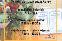 Radno vrijeme knjižnice – od 1.9.2020.