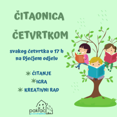 Čitaonica četvrtkom – redovna aktivnost za djecu