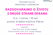 Razgovarajmo o životu s druge strane ekrana / predavanje – radionica za roditelje