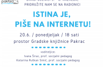 ISTINA JE, PIŠE NA INTERNETU! – radionica