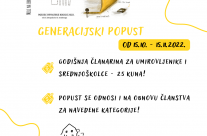 Generacijski popust – povoljnija članarina za srednjoškolce i umirovljenike!