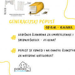 Generacijski popust – povoljnija članarina za srednjoškolce i umirovljenike!