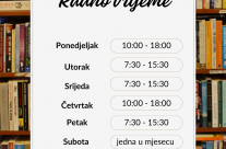 Radno vrijeme knjižnice – od rujna 2023.