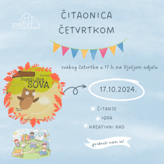 Čitaonica četvrtkom – 17.10.2024. / “Bojažljiva sova”