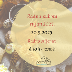 Radna subota – rujan 2025.