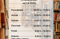 Radno vrijeme knjižnice – od 1.9.2025.