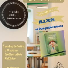 Čitaonica četvrtkom – 19.3. – uz Dan grada Pakraca