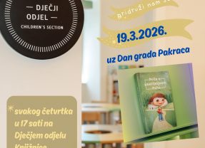 Čitaonica četvrtkom – 19.3. – uz Dan grada Pakraca