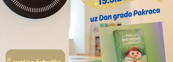 Čitaonica četvrtkom – 19.3. – uz Dan grada Pakraca