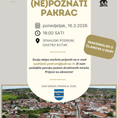 (NE)POZNATI PAKRAC – kviz znanja o povijesti i baštini grada