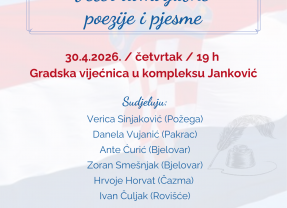 Večer domoljubne poezije i pjesme / 30.4.2026.