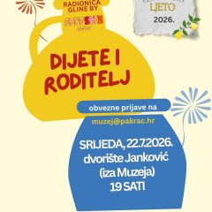 Radionica gline – Dijete i roditelj / 22.7.2026.