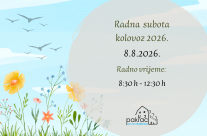 Radna subota – 8.8.2026.