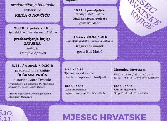 Mjesec hrvatske knjige u Gradskoj knjižnici Pakrac